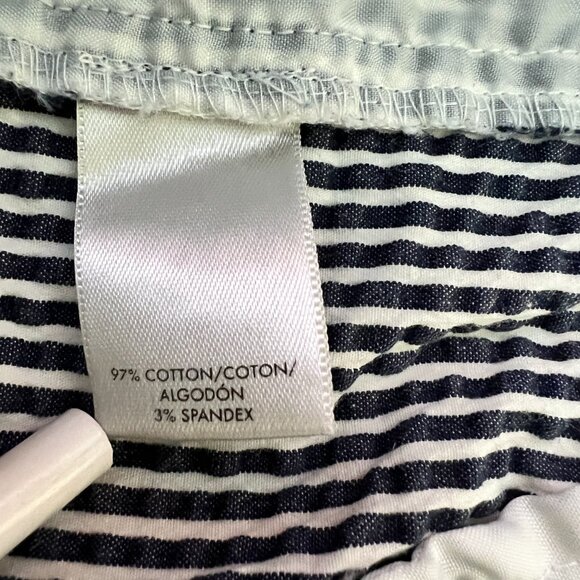 Ann Taylor Devin Ankle Pant in Seersucker Stretch Blue SZ 6 - Picture 12 of 13